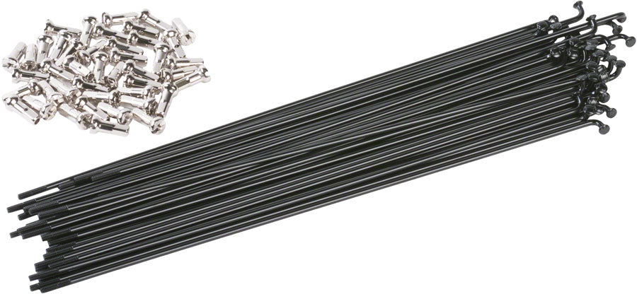 Odyssey HGS Spokes - Stainless Straight 14g 178mm BLK Box of 40 Includes Nipples