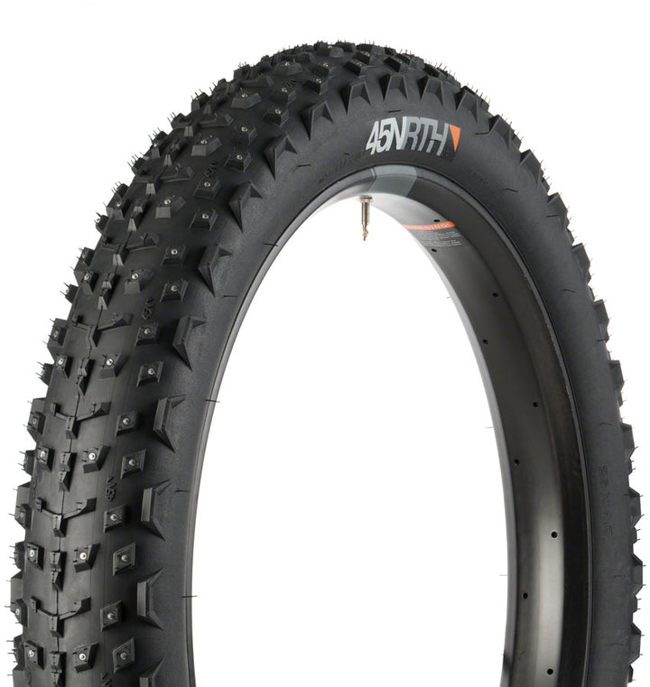 45NRTH Dillinger 4 Tire - 26 x 4 Tubeless Folding BLK 60tpi 240 Carbide Steel Studs