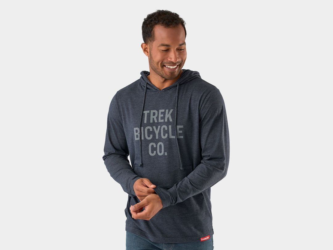 Shirt Trek Bicycle Co Long Sleeve Tee Hoodie 2X Heather Navy