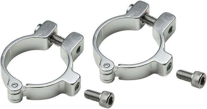 Velo Orange Hinged Water Bottle Cage Clamps - 31.8mm Silver