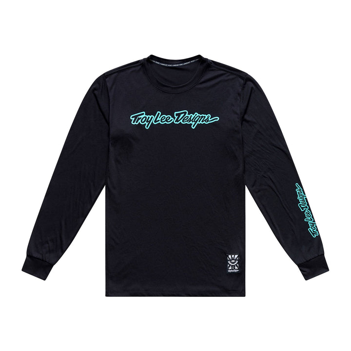 Skyline Ride LS Tee Signature Black / Real Teal - SM