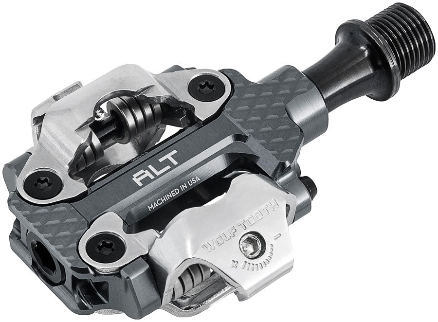 Wolf Tooth MK0 ALT XC Clipless Pedals - Dual Sided Clipless Alloy 9/16" Shadow Gray Pair Shimano SPD