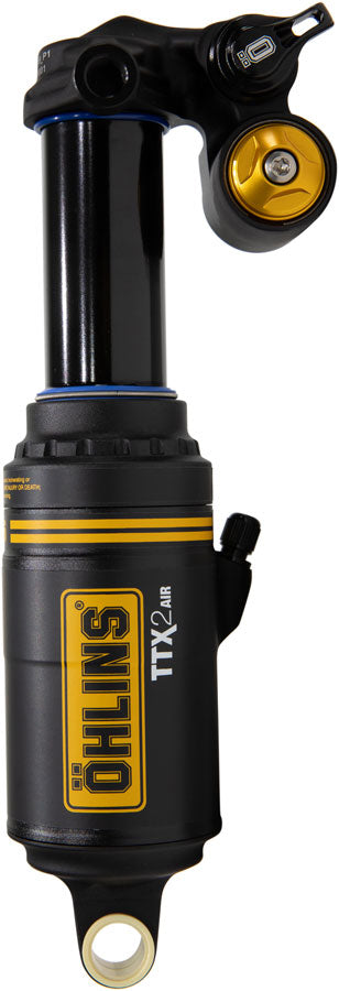 Ohlins TTX2 Air m.2 Rear Shock - Metric 185mm x 55mm Twin-Tube Damping Technology Adjustable Volume Air Spring Trunnion BLK
