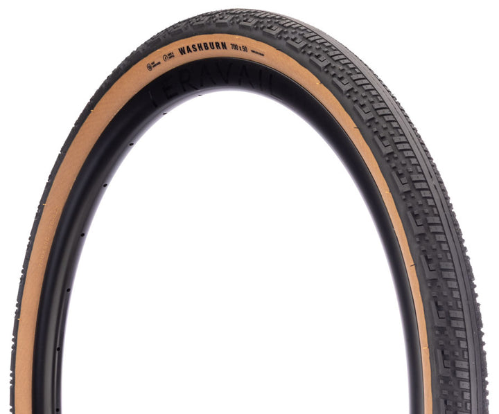Teravail Washburn Tire - 700 x 50 Tubeless Folding Tan Light Supple Fast Compound