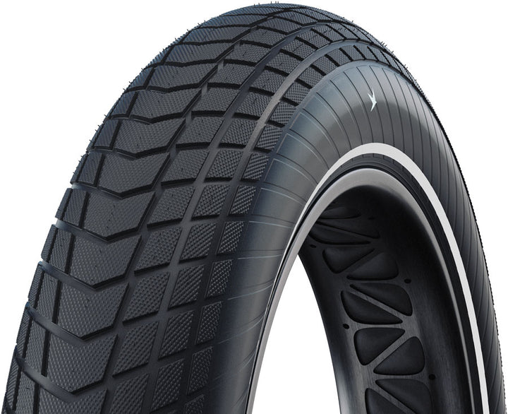 Schwalbe Motion Super Moto-X Tire - 20 x 4.00 Clincher Wire BLK/Reflex Standard RaceGuard DB Defense Addix Green E-50