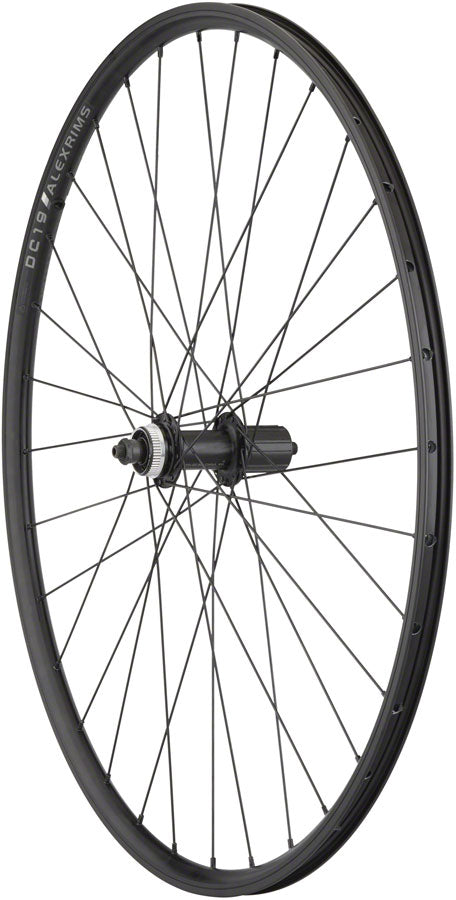 Quality Wheels Value Double Wall Series Rim+Disc Rear Wheel - 700 QR  x 135mm Center-Lock HG10 BLK Clincher 32H