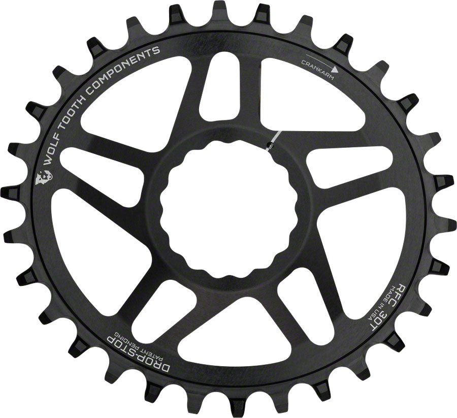 Wolf Tooth Elliptical Direct Mount Chainring - 30t RaceFace/EastonCINCH Direct Mount Drop-Stop A 6mm Offset BLK