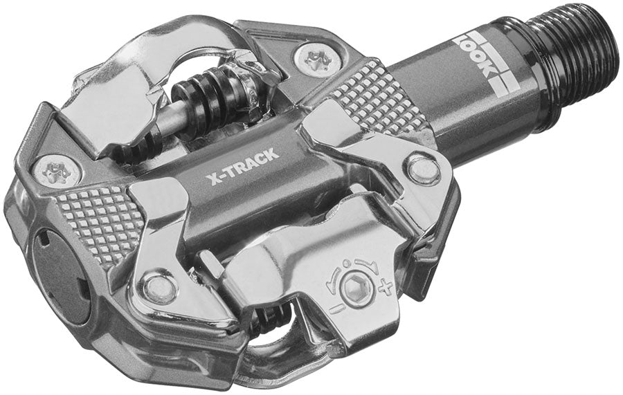 LOOK X-Track Pedals - Dual Sided Clipless Aluminum 9/16" Metallic Gray