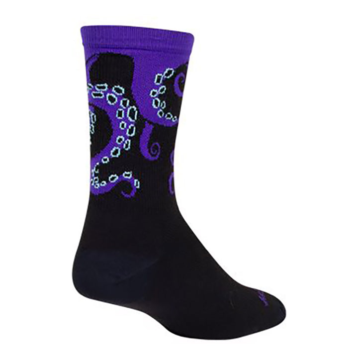 Sockguy Tentacool Crew 6" Socks 5-9 Black/Purple