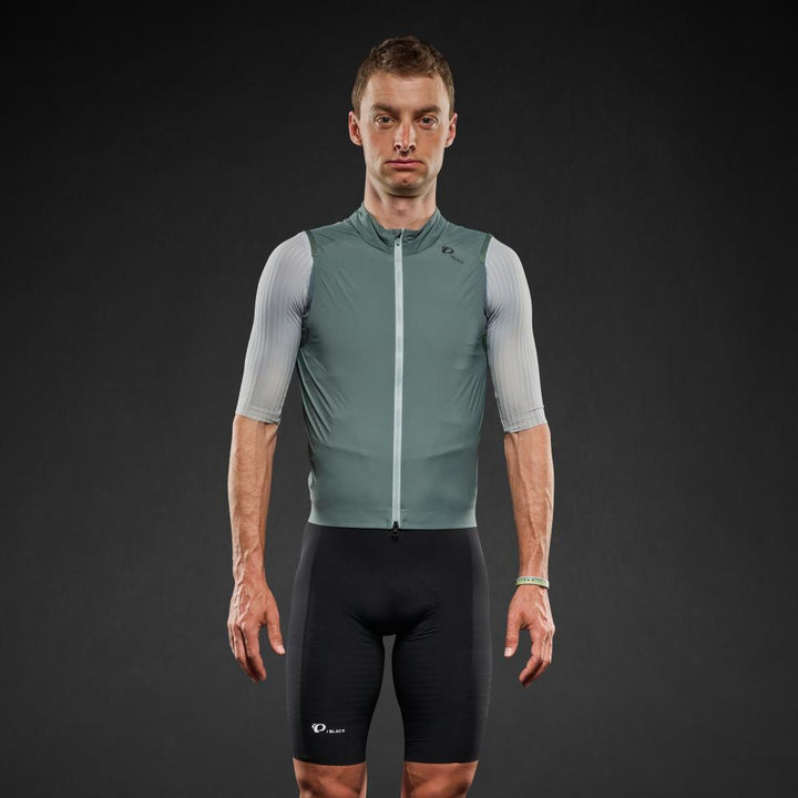 Men's Pi PRO/BLACK Wind Vest - BALSAM GREEN / XS