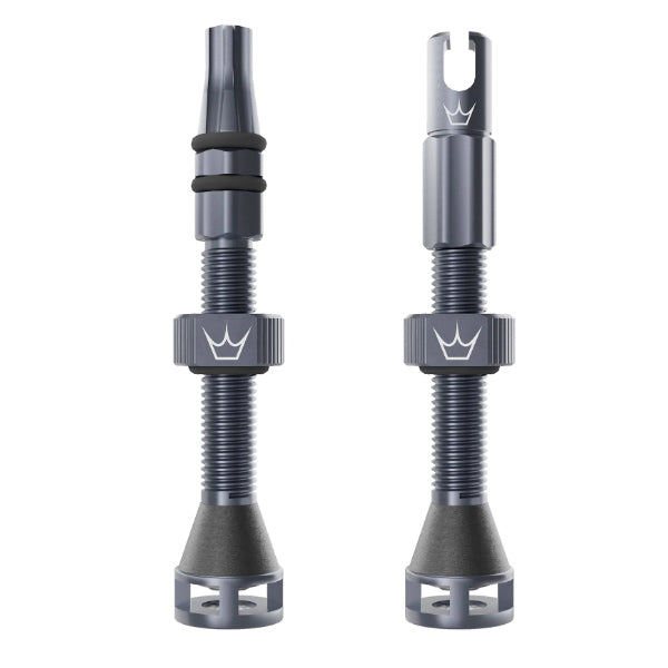 Peaty's Holeshot Fast Flow Tubeless Valves 42mm Slate Pair