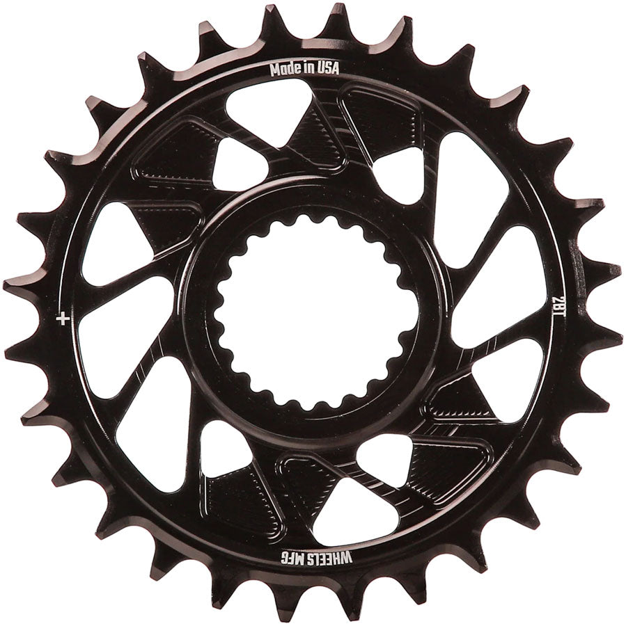 Wheels Manufacturing Direct Mount Chainring - 28t Shimano Direct Mount 1.5mm Outboard Offset HG+ Chain Compatible BLK