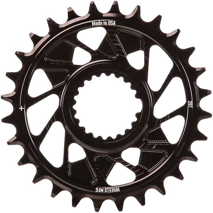 Wheels Manufacturing Direct Mount Chainring - 28t Shimano Direct Mount 1.5mm Outboard Offset HG+ Chain Compatible BLK