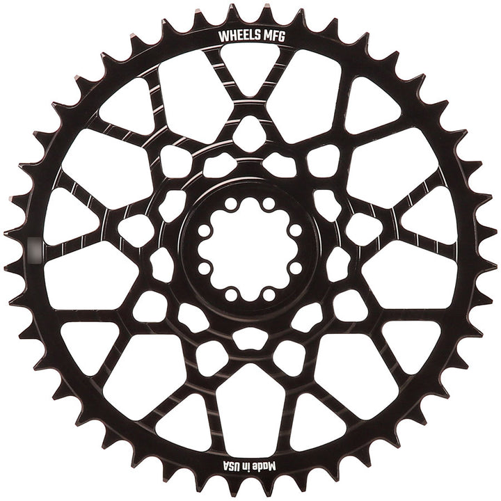 Wheels Manufacturing Gravel Direct Mount Chainring - 46t SRAM 8-Bolt Direct Mount 6.5mm Inboard Offset HG+ Chain Compatible BLK