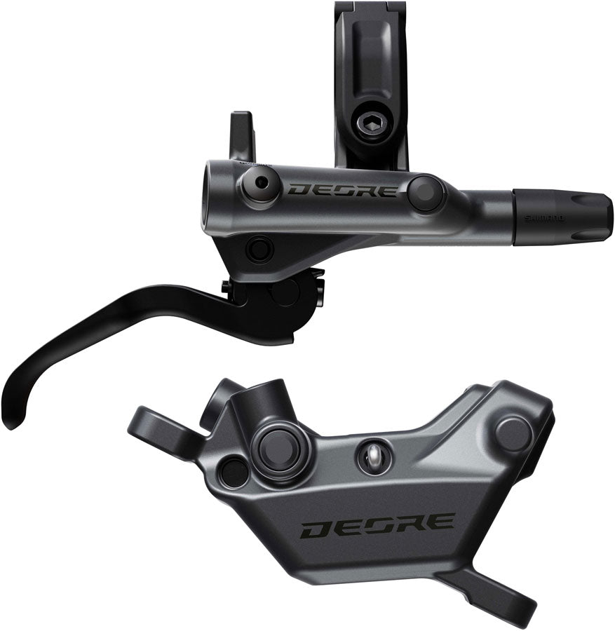 Shimano Deore BR-M6220 Disc Brake BL-M6200 Lever - Right/Rear Post Mount 4-Piston Caliper SM-BH90-SS Hose Metal Pads Gray/BLK