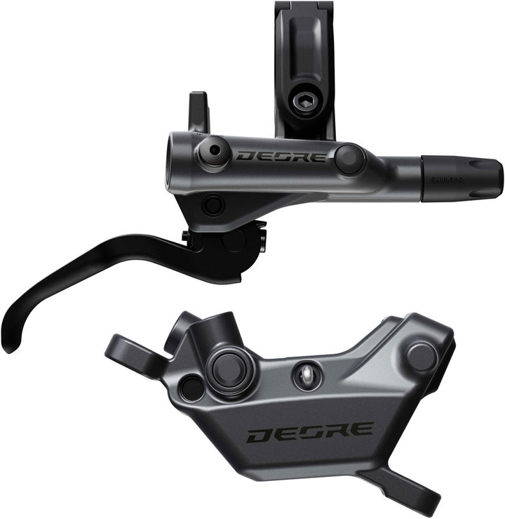 Shimano Deore BR-M6220 Disc Brake BL-M6200 Lever - Right/Rear Post Mount 4-Piston Caliper SM-BH90-SS Hose Metal Pads Gray/BLK