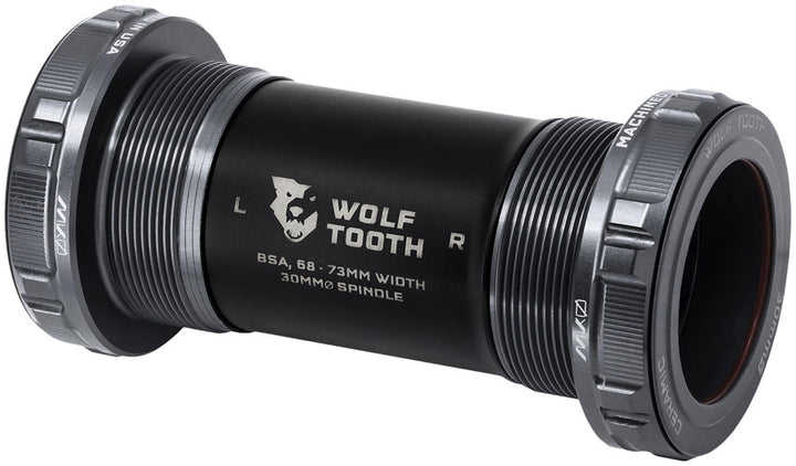 Wolf Tooth MK0 Bottom Bracket - English BSA 68/73mm For 30mm Spindle Shadow Gray