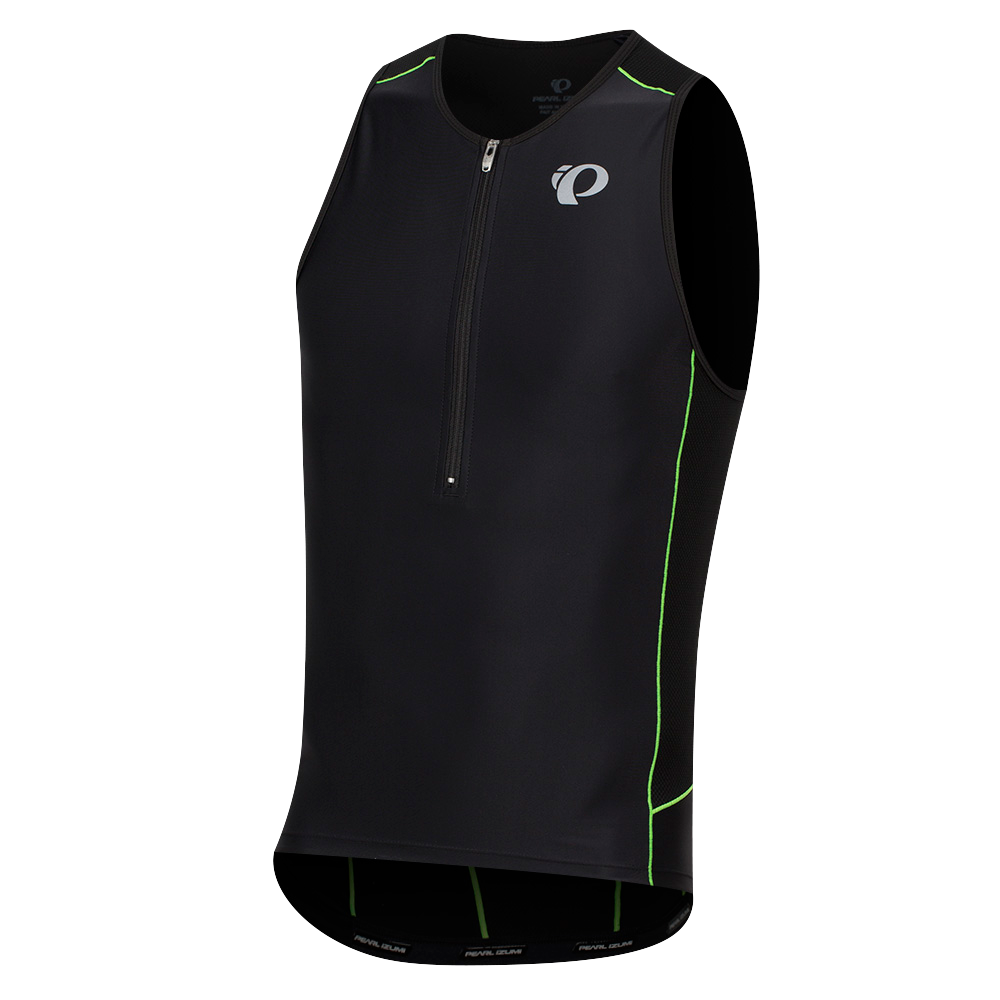 Men's ELITE Pursuit Tri Singlet - BLACK/SCREAMING GREEN / M