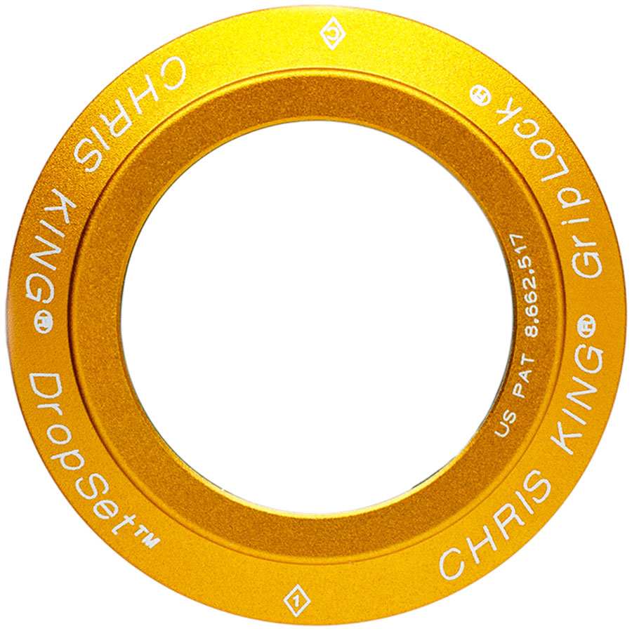 Chris King DropSet 2-4 Headset Bearing Cap GripLock Assembly - Matte Gold 50th Anniversary
