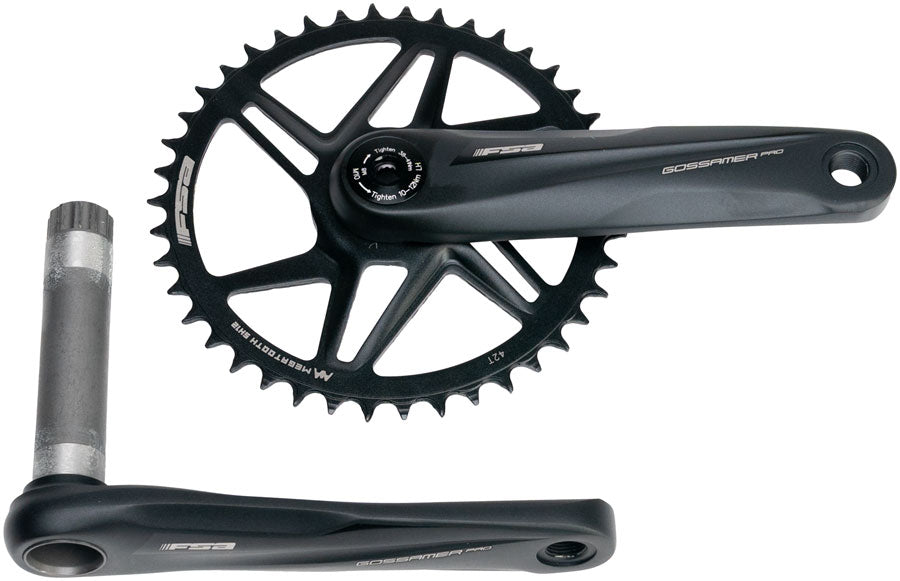 Full Speed Ahead Gossamer Pro AGX+ 1x Crankset - 165mm For Shimano 12-Speed HG+ 42t Direct Mount MegoExo Spindle BLK