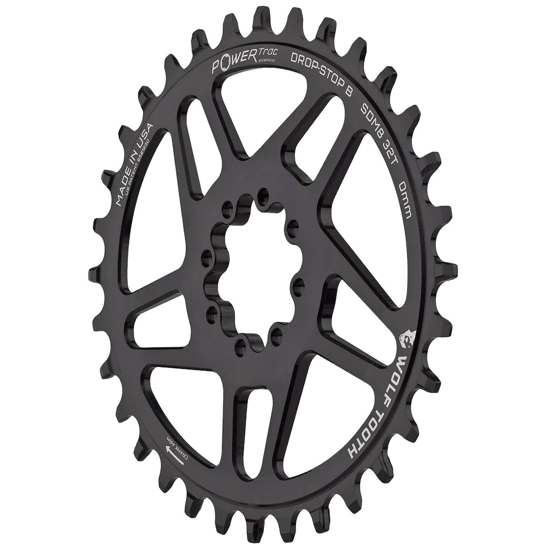Wolf Tooth Components 8-Bolt Oval Direct Mount Ring (3mm Offset) 30T Blk