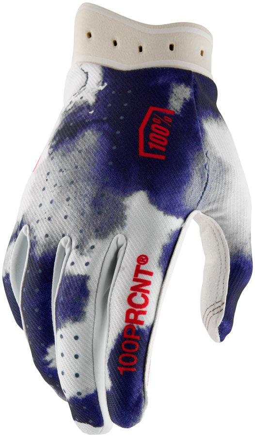 100% Itrack Gloves - Blue/White Large