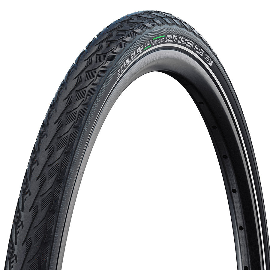 Schwalbe Delta Cruiser Plus Hybrid Tire 29''x2.00 Wire Clincher Green Compound PunctureGuard Reflex 50TPI Black