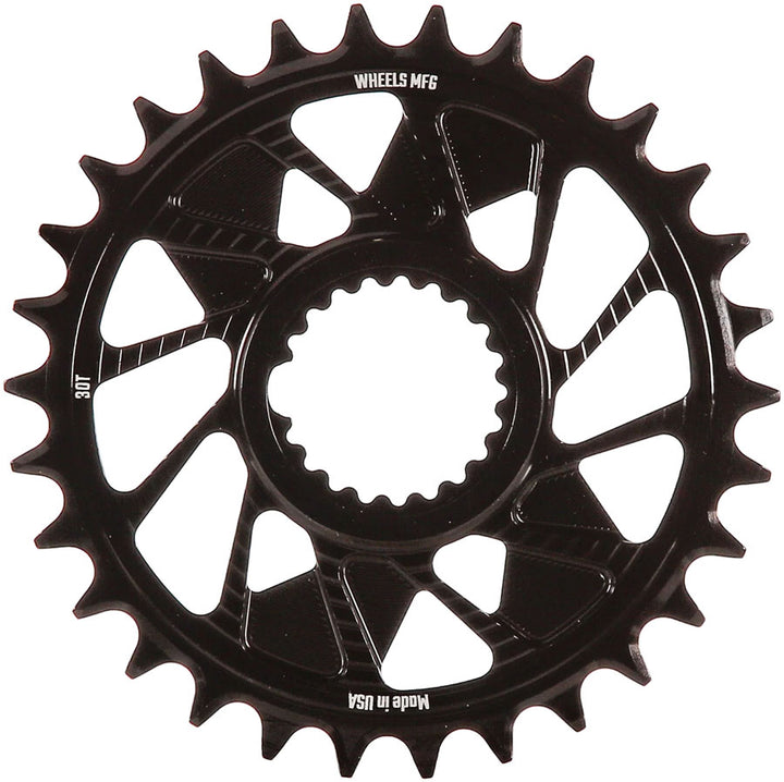 Wheels Manufacturing Direct Mount Chainring - 30t Shimano Direct Mount 1.5mm Inboard Offset T-Type Chain Compatible BLK