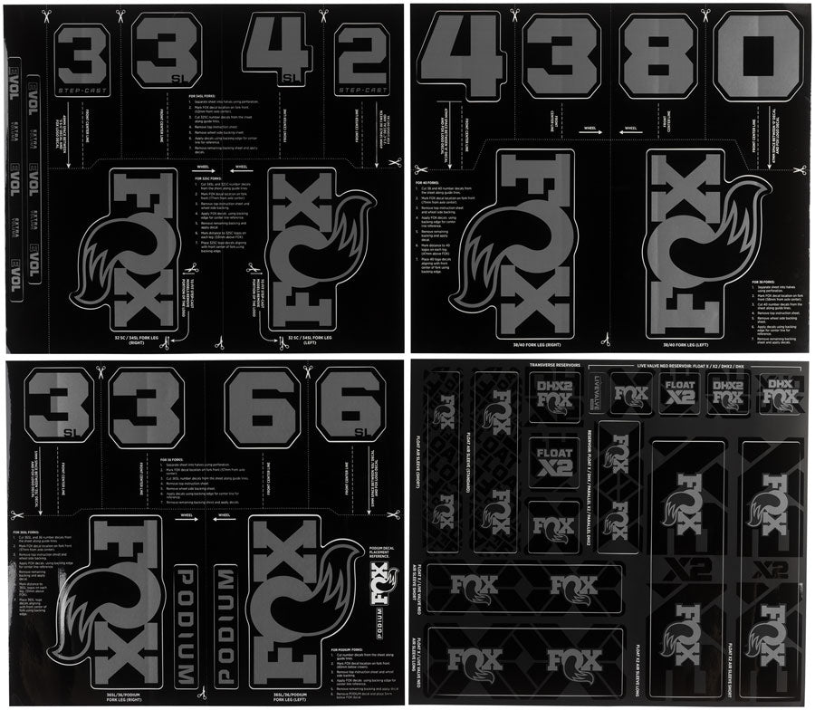 FOX Fork and Shock Decal Kit - Silver