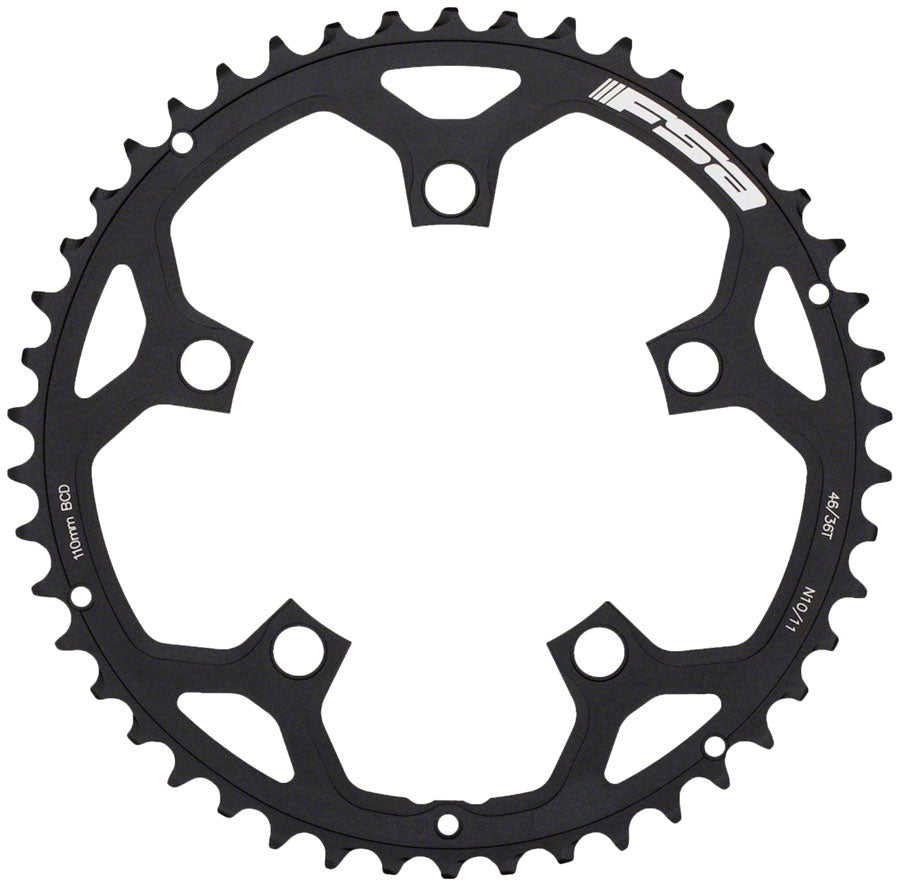 Full Speed Ahead Tempo Pro Road Chainring - 46t 5-Bolt 110mm BCD Aluminum BLK