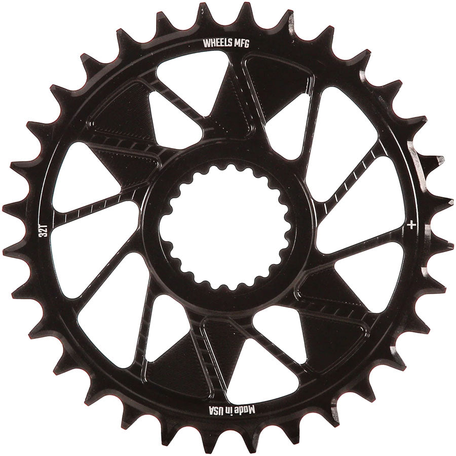 Wheels Manufacturing Direct Mount Chainring - 32t Shimano Direct Mount 1.5mm Inboard Offset HG+ Chain Compatible BLK