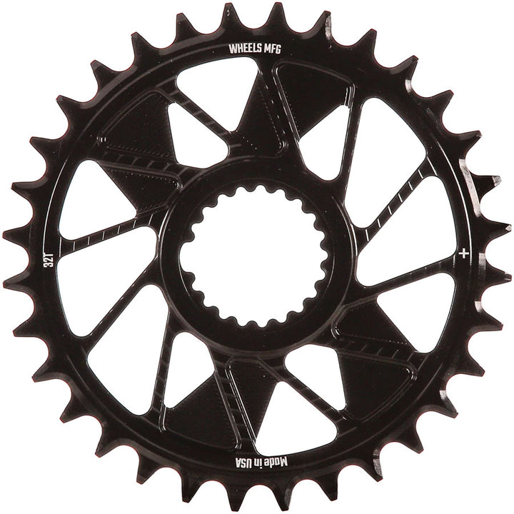 Wheels Manufacturing Direct Mount Chainring - 32t Shimano Direct Mount 1.5mm Inboard Offset HG+ Chain Compatible BLK