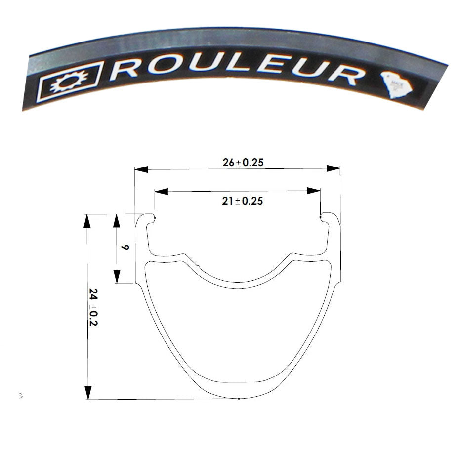 Boyd Rouleur Rim Brake 700c Rim 24h Black