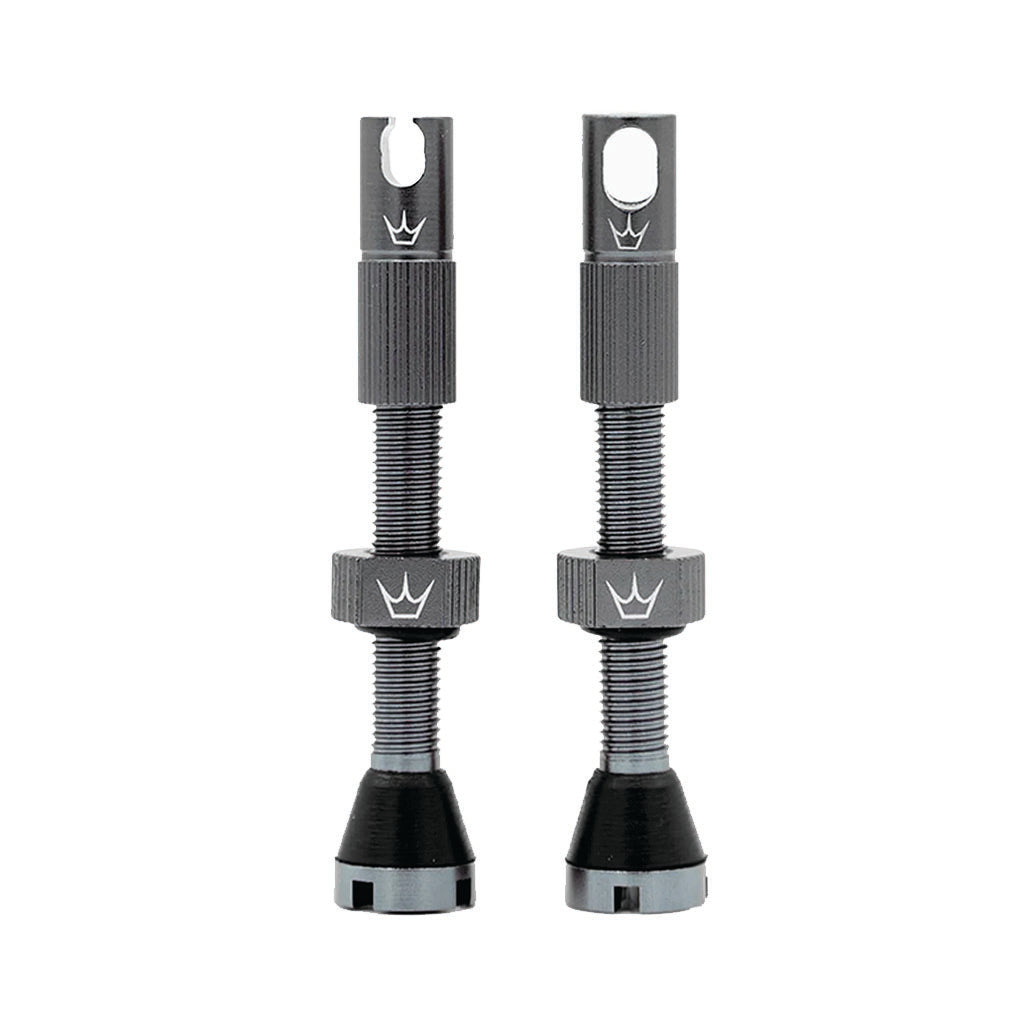 Peaty's Alloy Presta Valve Stem 42mm Pair Slate