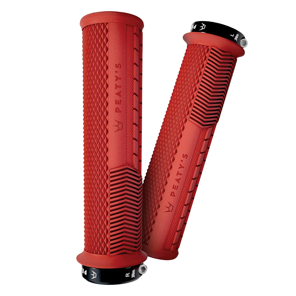 Peaty's Race Control Knurl Thick Lock-On Grips Pair Red
